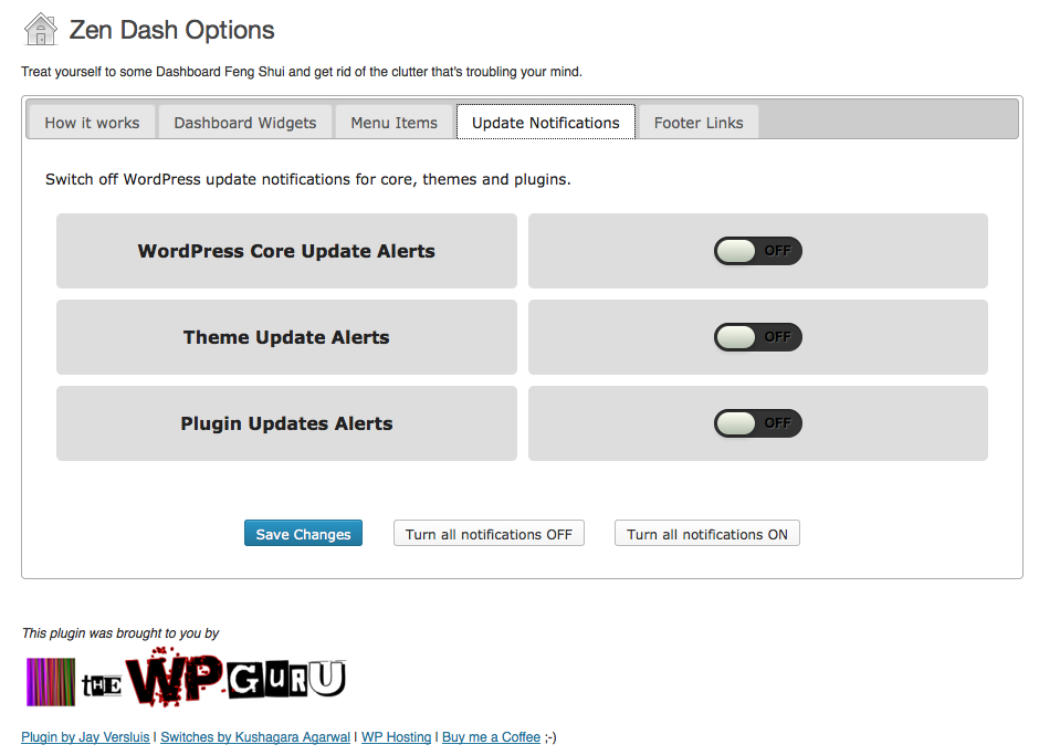 disable Update Notifications