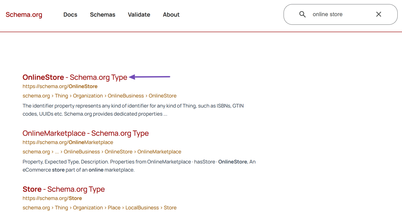 Select the relevant Schema