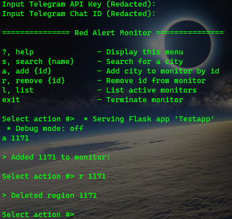 Screenshot showcasing functionality