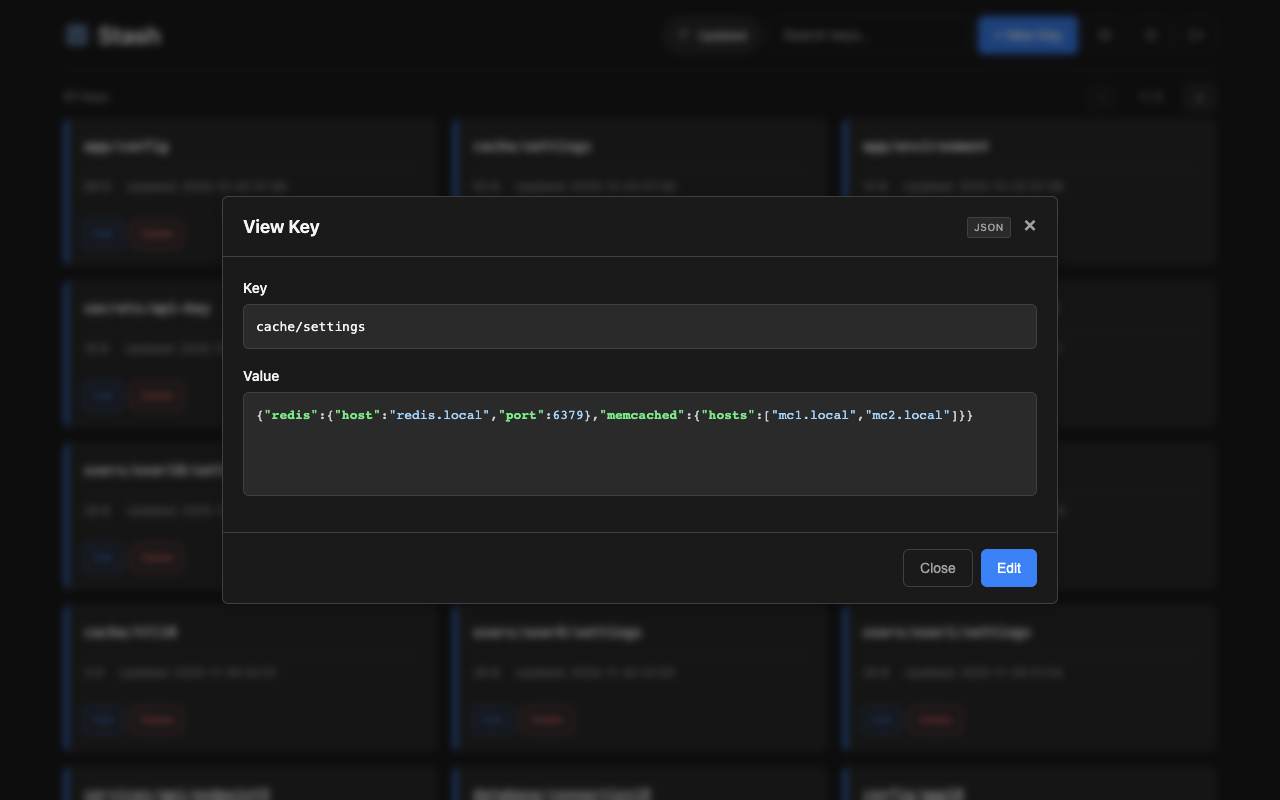 View Modal JSON