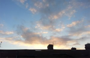 The setting sun