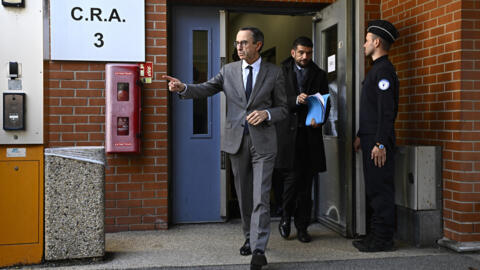 France's Interior Minister Bruno Retailleau visits an Immigration Detention Centre east of Paris, on October 11, 2024.