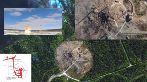 Satellite images show that a Russian nuclear missile caused an explosion during a test.