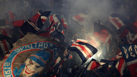 Supporters du PSG au Parc des Princes lors du match de L1 contre Strasbourg, le 19 octobre 2024 à Paris.