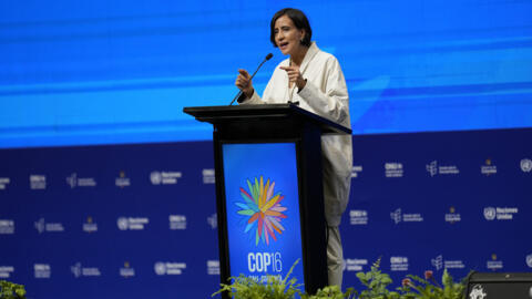 Ministra colombiana do Meio ambiente, Susana Muhamad, durante a abertura da COP16, conferência da ONU sobre a biodiversidade em Cali, Colômbia, a 20 de Outubro de 2024.