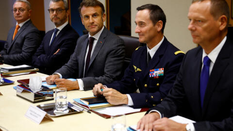 French President Emmanuel Macron chairs a National Defence and Security Council dedicated to Lebanon at the Elysee Palace in Paris, France, October 1, 2024.