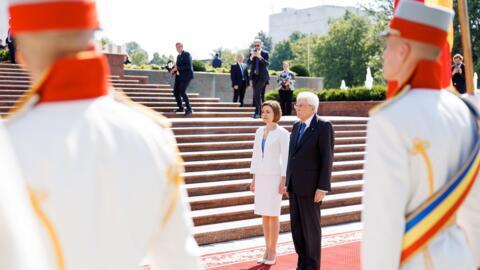 Președintele Italiei, Sergio Mattarella, întâmpinat de președinta R.Moldova, Maia Sandu