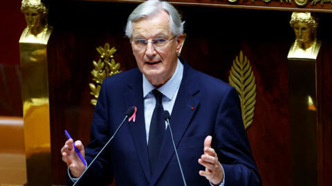 French Prime Minister Michel Barnier delivers his general policy speech at the National Assembly in Paris, France, October 1, 2024. REUTERS/Sarah Meyssonnier