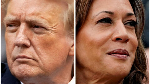 Os candidatos à presidência dos EUA Donald Trump e Kamala Harris