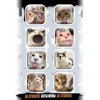 Набор 3D наклеек "Коты. Мемы"