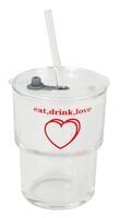 Стакан с трубочкой "Eat, drink, love" (400 мл)