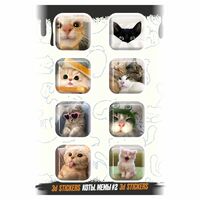 Набор 3D наклеек "Коты. Мемы #2"
