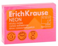 Самоклеящийся блок "Neon" (75х50 мм; 100 листов; розовый)