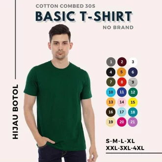 HD kaos polos cotton combed oneck unisex tangan pendek baju pria kaos distro