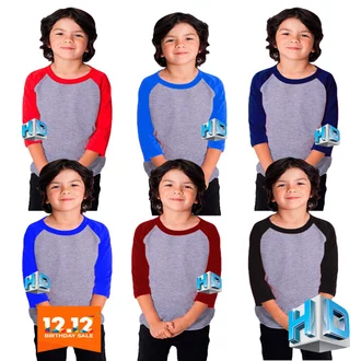 HD Baju raglan anak 3 4 Reglan Kids Raglan Baby baju Reglan Polos anak Kaos reglan anak