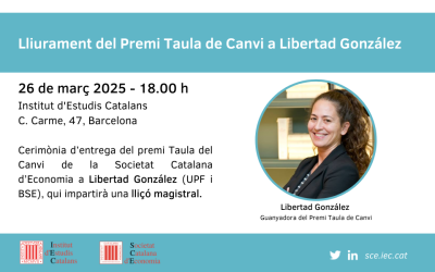 26 de març – Cerimònia d’entrega del Premi Taula de Canvi
