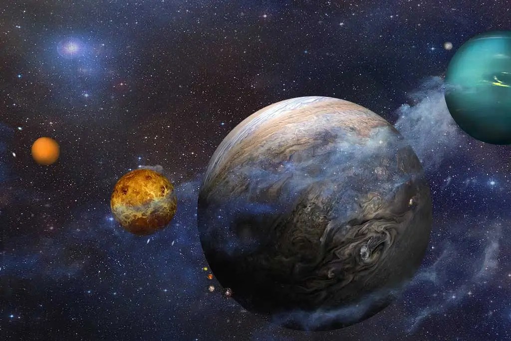 Artist's rendering of the planets in the Solare System