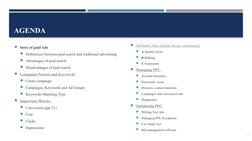 AGENDA
Intro of paid Ads
Differences between paid search and traditional advertising
Advantages of paid search
Disadv