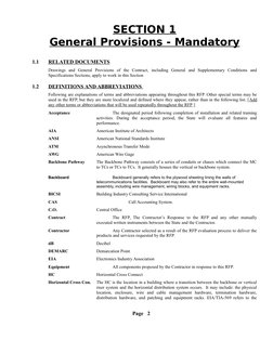 SECTION 1
General Provisions - Mandatory
1.1
RELATED DOCUMENTS
Drawings and General Provisions of the Contract, includ