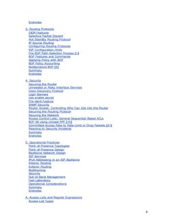 8
Endnotes
3. Routing Protocols
CIDR Features
Selective Packet Discard
Hot Standby Routing Protocol