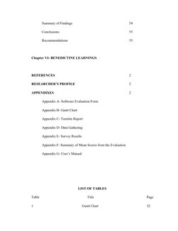 Summary of Findings
54
Conclusions
55
Recommendations
55
Chapter VI- BENEDICTINE LEARNINGS
REFERENCES
2
RESEA