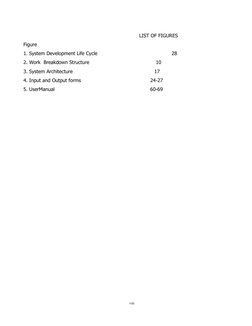 viii
LIST OF FIGURES
Figure
1. System Development Life Cycle
28
2. Work Breakdown Structure
10
3. System Architectu