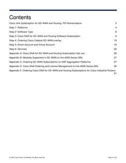 © 2023 Cisco and/or its affiliates. All rights reserved.
Page 2 of 33
Contents
Cisco DNA Subscription for SD-WAN and Routing: