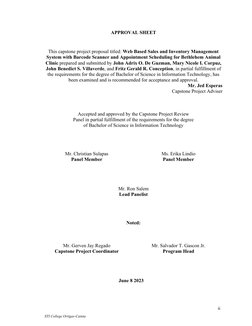 ii
STI College Ortigas-Cainta
APPROVAL SHEET
This capstone project proposal titled: Web Based Sales and Inventory Management