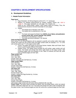 CHAPTER 2: DEVELOPMENT SPECIFICATIONS
A. Development Guidelines
1. Header/Footer Information
Page layout
•
Page