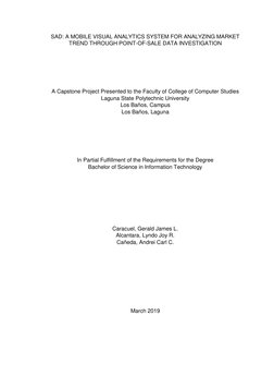 SAD: A MOBILE VISUAL ANALYTICS SYSTEM FOR ANALYZING MARKET
TREND THROUGH POINT-OF-SALE DATA INVESTIGATION
A