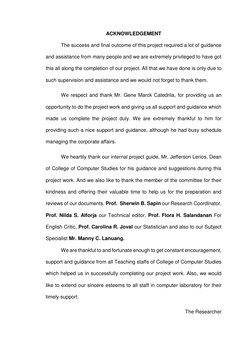 ACKNOWLEDGEMENT
The success and final outcome of this project required a lot of guidance
and assistance from many peopl