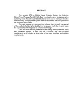 ABSTRACT
The+ project SAD: A Mobile Visual Analytics System for Analyzing
Market Trend Through Point-Of-Sale Data Inv