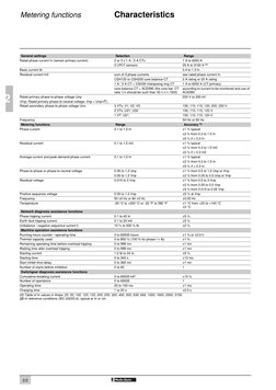 2/2
2
Metering functions
Characteristics
General settings
Selection
Range
Rated phase current In (sensor primary current)
2