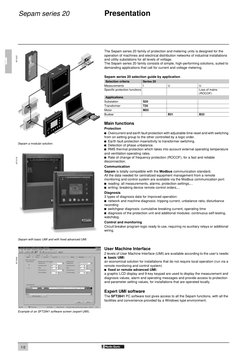 1/2
1
Sepam series 20
Presentation
MT10357
The Sepam series 20 family of protection and metering units is designed for