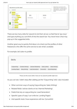2/5/2019
How to get your Upwork profile approved (even if you got rejected 10x)
https://freelancetowin.com/upwork-profile-not