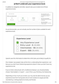 2/5/2019
How to get your Upwork profile approved (even if you got rejected 10x)
https://freelancetowin.com/upwork-profile-not