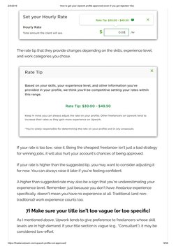 2/5/2019
How to get your Upwork profile approved (even if you got rejected 10x)
https://freelancetowin.com/upwork-profile-not