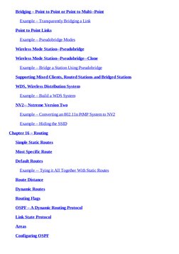 Bridging – Point to Point or Point to Multi--Point
Example – Transparently Bridging a Link
Point to Point Links
Example – Ps