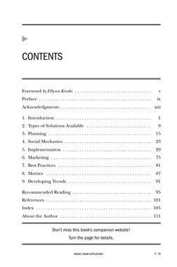 !
CONTENTS
Foreword by Ellyssa Kroski . . . . . . . . . . . . . . . . . . . . . . . . . . . . . . . .
v
Preface . . . . . .