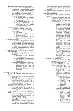 8. Obligation to bear risk for property contributed
a. To
bear
risk
of
SPECIFIC
and
DETERMINATE things owned by hi