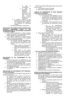 of
fraud
in
management
c. In
case
the
partnership
is
dissolved,
to
REQUIRE
an
account from the
date only of