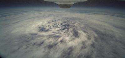 Global Hawk drone aircraft flies over Frank on the GRIP hurricane mission