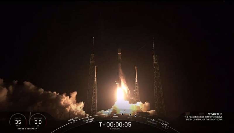 The SpaceX Falcon 9 rocket carrying 60 Starlink satelites blasted off from Cape Canaveral, Florida