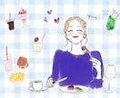 食べ物イラスト、カフェ風おしゃれにお描きします ふんわり雰囲気ある、水彩タッチで印象UPします! イメージ3