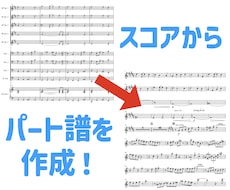 スコアからパート譜を作成します 一部のパート譜だけがない!そんな時はお任せください。