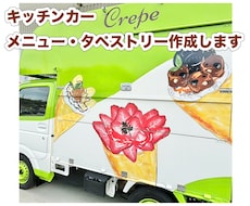 キッチンカーメニュー表やタペストリー作成します キッチンカー販売のお手伝いさせてください!