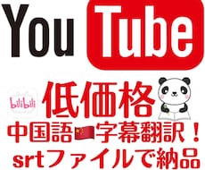 1分1000円〜★YouTube字幕を翻訳します 低価格!中国語翻訳ネイティブ!srtファイルで納品