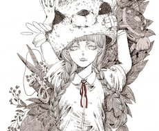 繊細で綺麗なペン画(線画)イラスト描きます 挿絵やMV等イラストが必要な場面に!