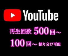 Youtube再生回数500回~増加します 100再生回数からの振り分けも可能!