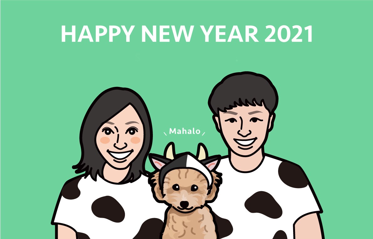 似顔絵実績多数!似顔絵入り年賀状をデザインします 新年の挨拶にオリジナリティあふれる家族の似顔絵入り年賀状を! イメージ1